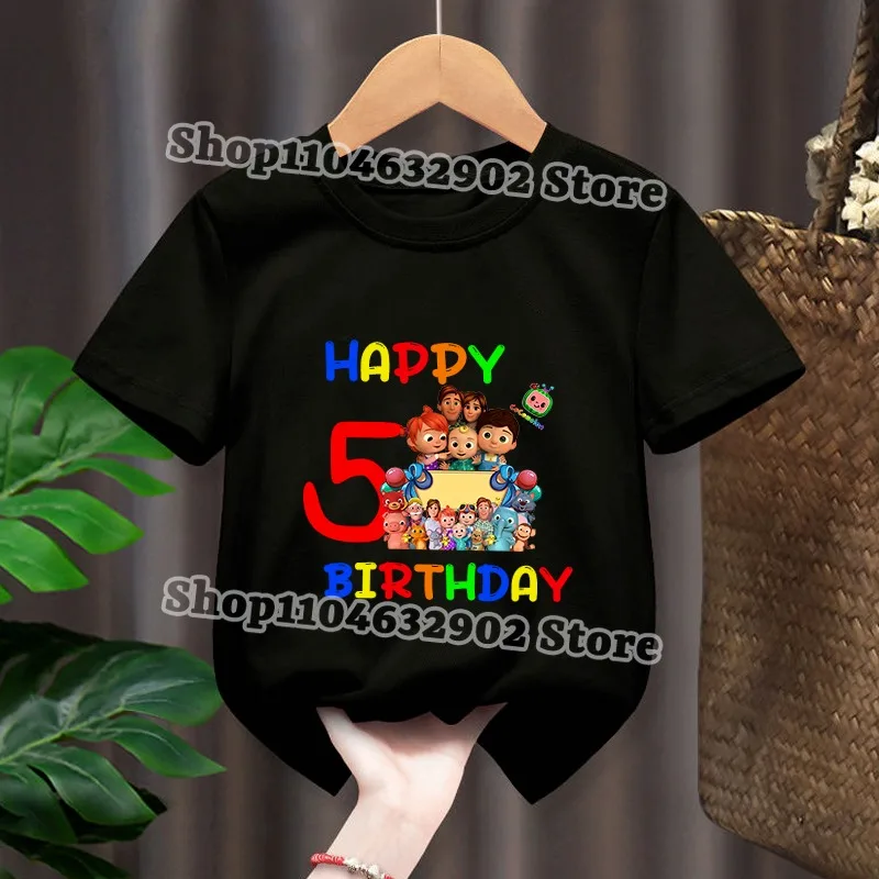 Cocomelons garçons filles mignon T-shirt dessin animé motif T-shirt enfants été mode vêtements couverture en coton fête d'anniversaire T-shirts