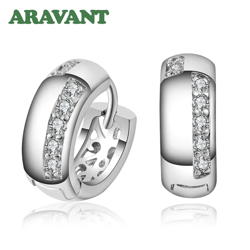 

925 Silver AAA Zircon Hoop Earrings For Women Fashion Jewelry