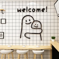 Creative Smiling Face Acrylic 3D Wall Stickers for Kids Room, Home Decor, Shop Scene Decoration, Living Room Wall Sticker