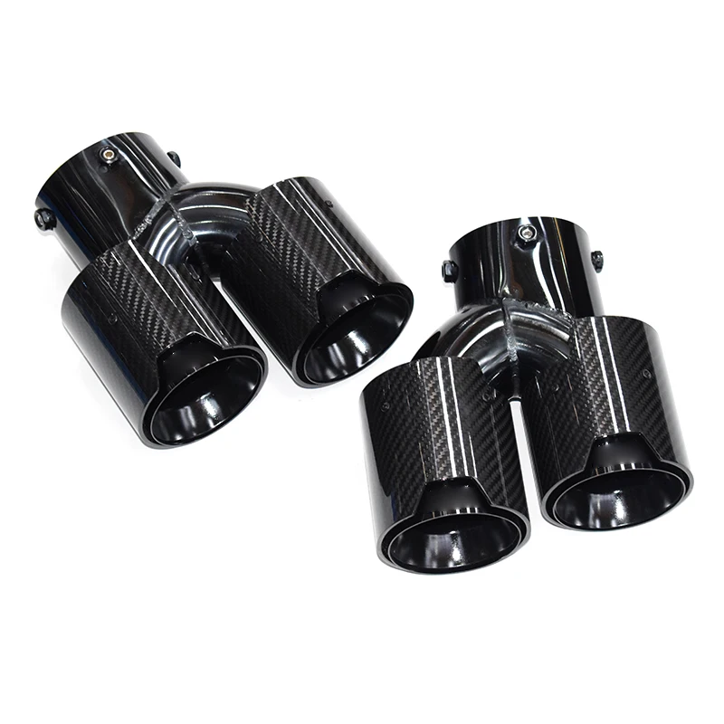 For BMW 2020 2021 2022 2023 G23 M440i G20 G21 M340i G42 M240i Exhaust Pipe Upgrade Carbon Fiber Black Muffler Tip Nozzle