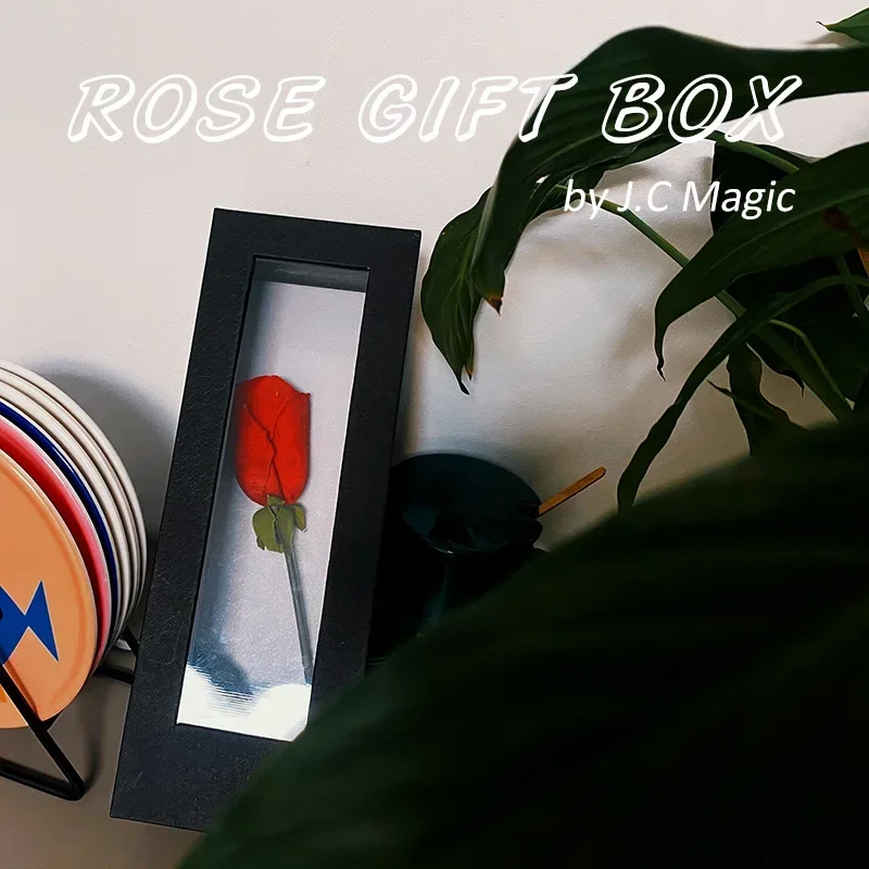 Rose Gift Box by J.C Magic Stage Magic Tricks Flower Appear from Empty Box Illusion Magia Magie Magicians Prop Gimmick Accessory