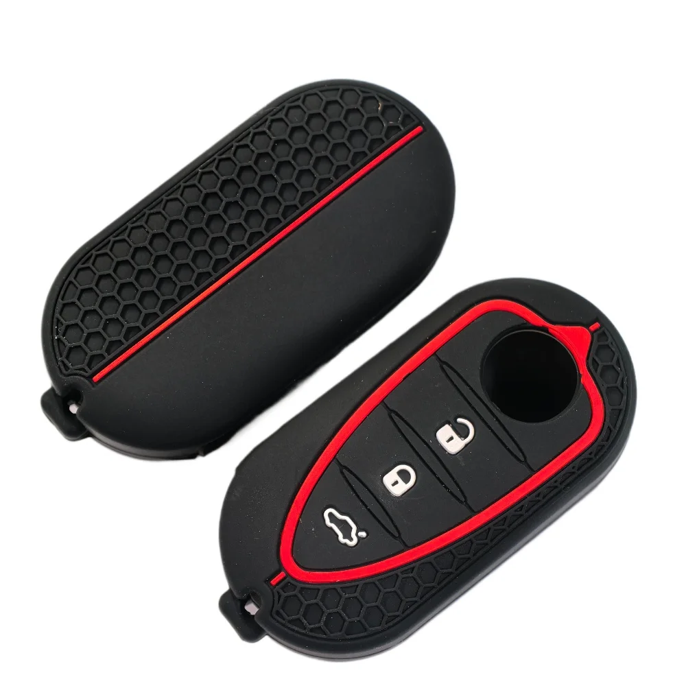 Suporte de capa de chave de silicone para alfa romeo giulietta mito júnior 4c romeo mito 159 gto gta acessórios de carro de controle remoto