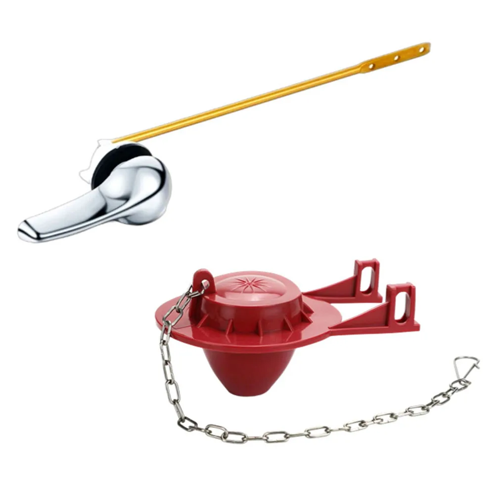Elegant Electroplated ABS Toilet Flush Handle & PVC Flapper Set - Long-lasting Toilet Flapper Stopper Water Saving Flappers