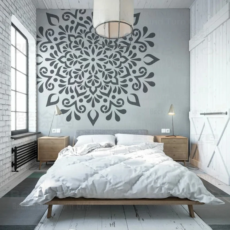 120cm - 200cm Wall Stencil For Painting Decorative Template To Paint Decors Plaster Huge Giant Mandala Round Flower Lotus S249