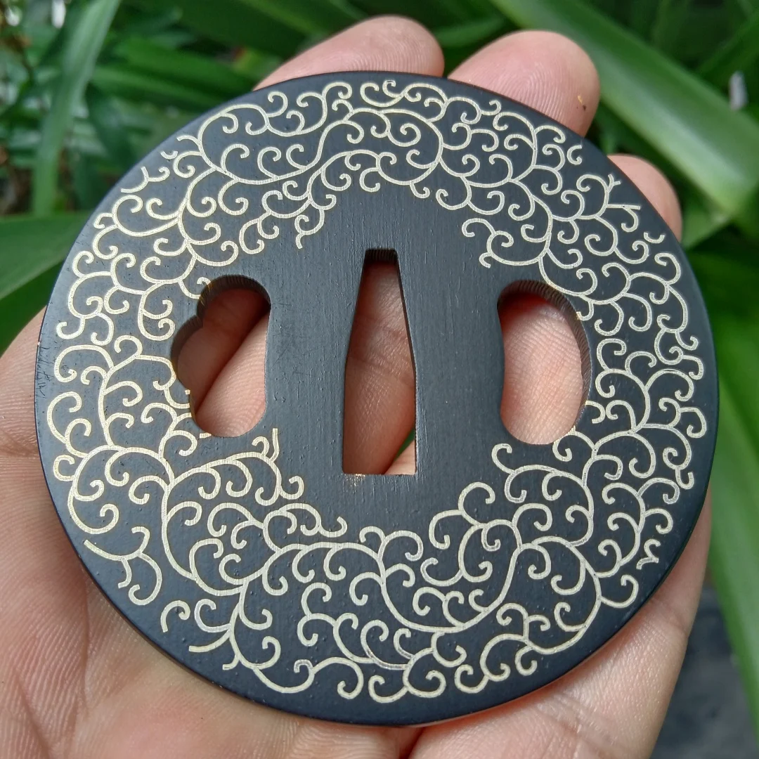 Strong Iron Steel Tsuba Accessories For Japanese Katana Sword HandGuard
