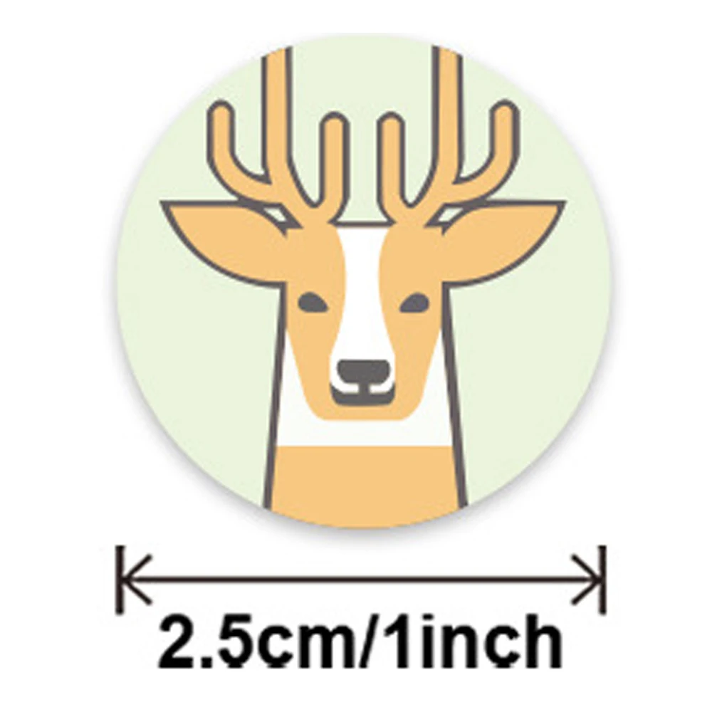 500PCS Cute Cartoon Animal Stickers for Kids 1inch Round Reward Labels Sticker Classic Toys Encourage Sticker Stationery Sticker