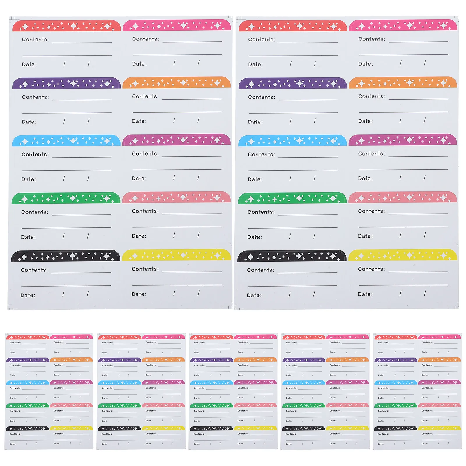 

50 Sheets Food Labels for Freezer Storage Waterproof Residue Free Peel Off for Pantry Containers Jars Refrigerator on