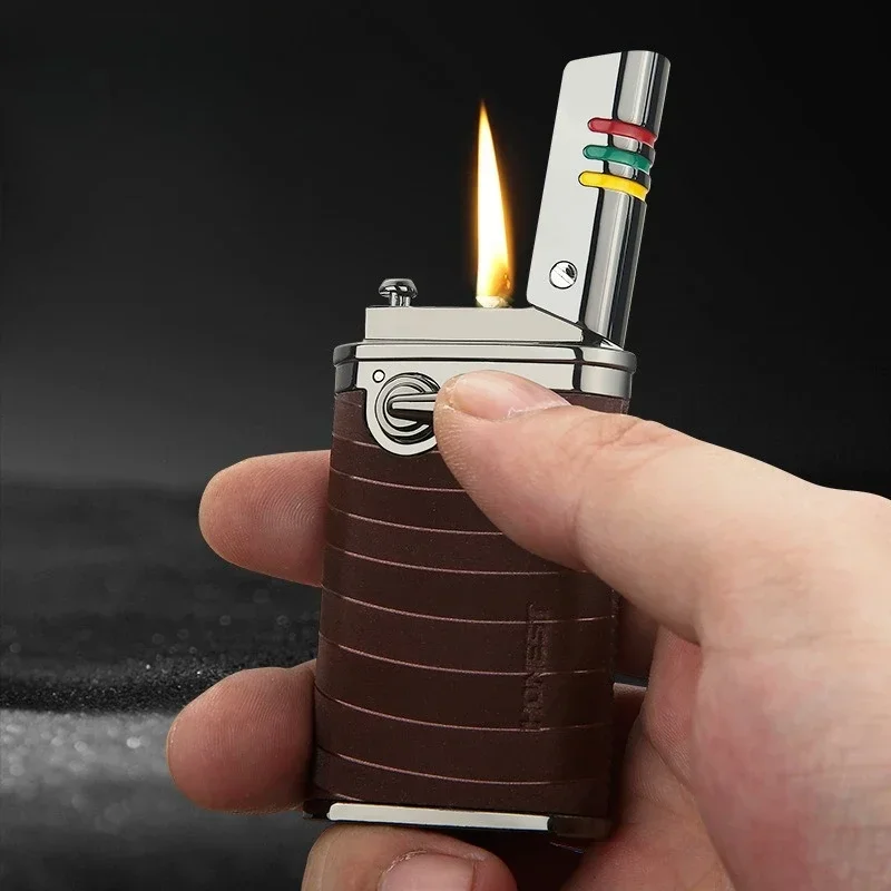 2026 retro rocker arm grinding wheel lighter metal smoke creative men's cigarette accessories igniter