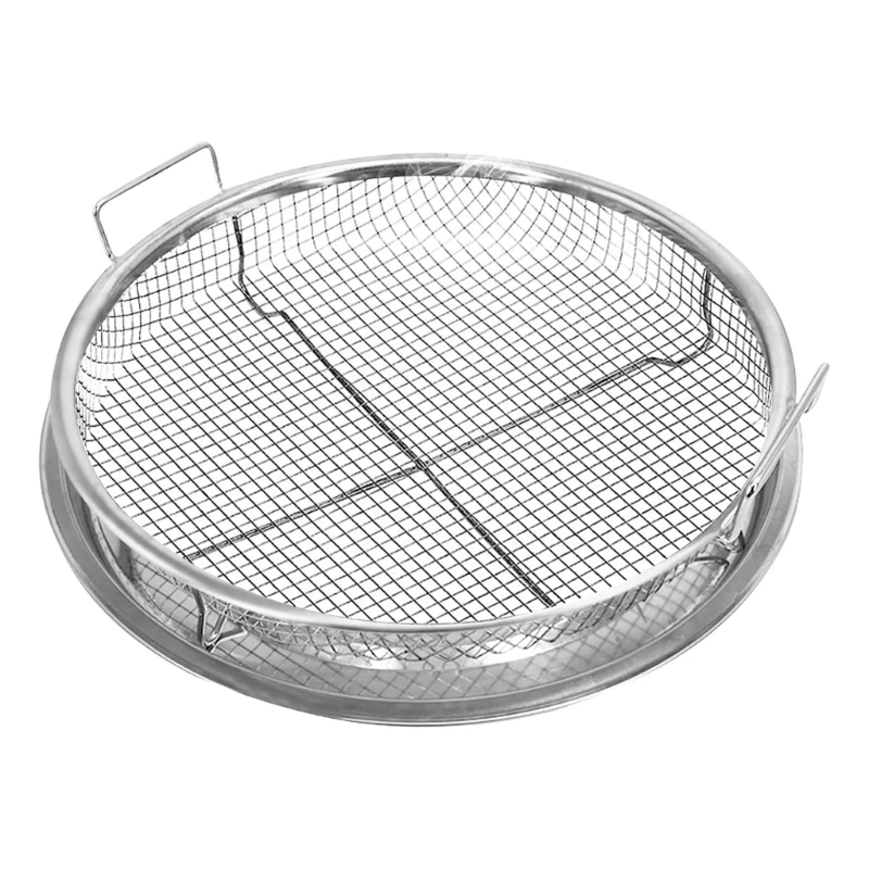 Air Fryer Basket For Oven Stainless Steel Non-Stick Mesh Barbecue Grill Holder Dropship