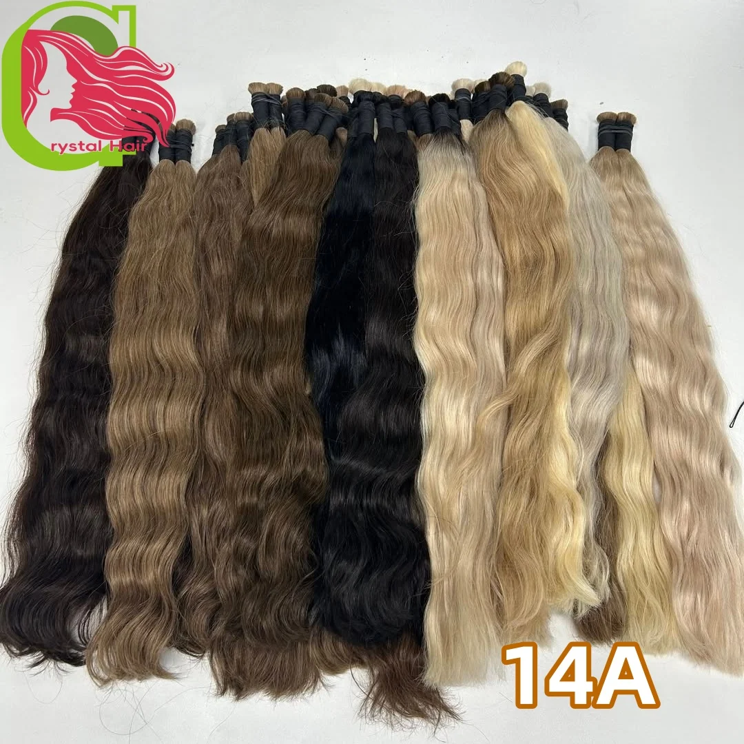 

Натуральные индийские и вьетнамские волосы 14A, 100% человеческие, для плетения, без обработки, без трессов, с полными концами, более густые, для наращивания.