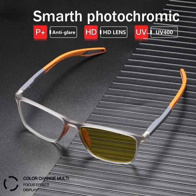 

TR90 Frame Photochromic Glasses Men Women Lightweight Flexible Myopia Eyewear Unisex Vintage Trendy Short Sighted Eyeglasses