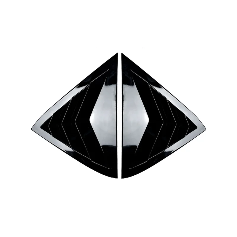 For Ford Fiesta MK7 7.5 2008-2017 Glossy black Triangle louver shark gill shaped rear window decorative window vent