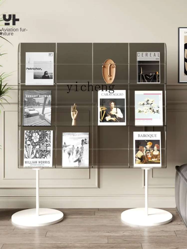 ZC Acrylic Reading Bookshelf Living Room Picture Book Display Rack Book Exhibition the Newspaper Stand