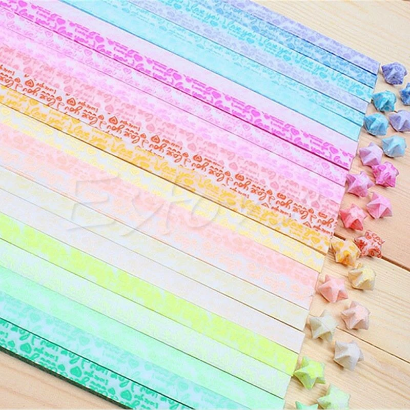 30pcs Luminous Lucky Star Folding Paper Lucky Star Paper Ribbon