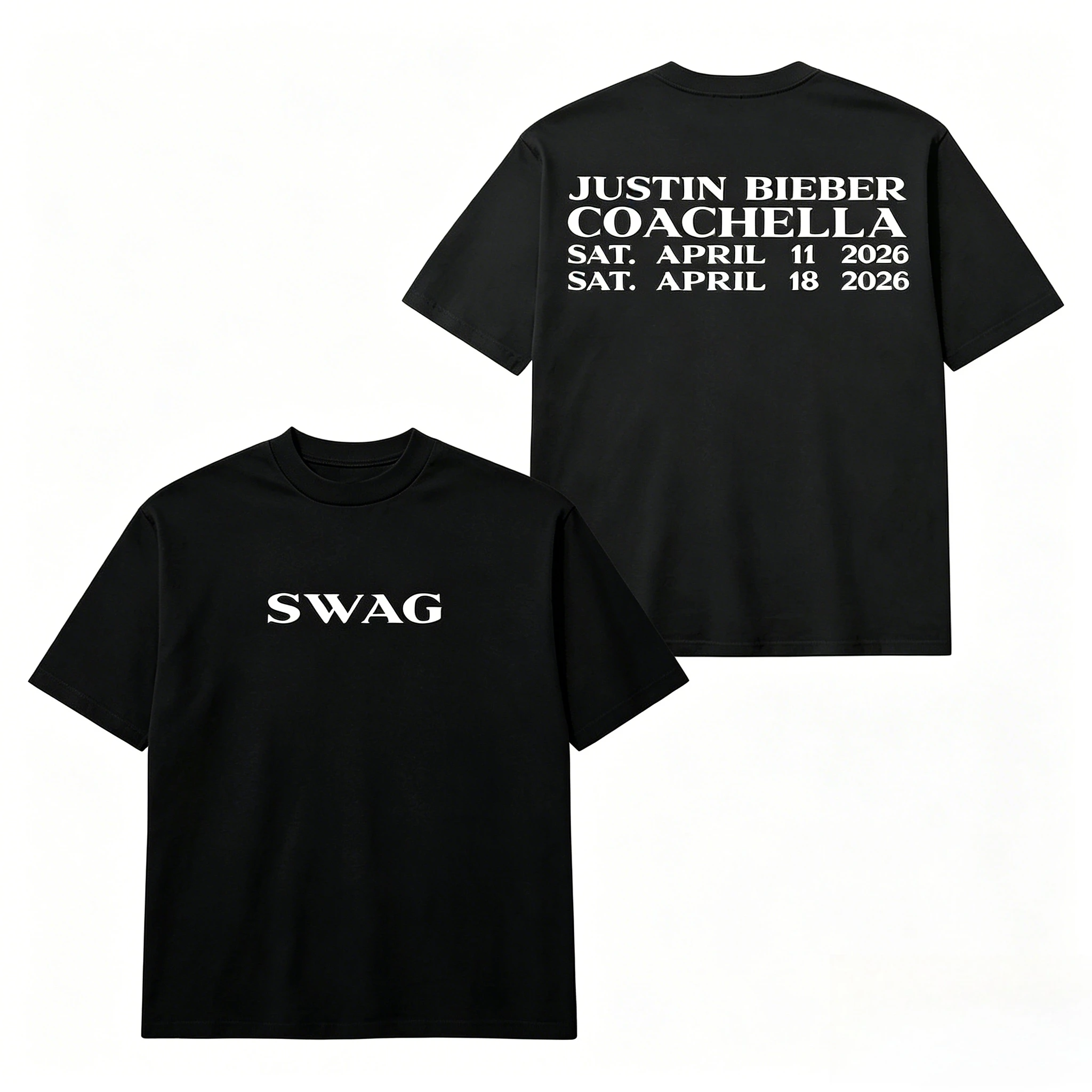Justin Bieber 2026 Coachella SWAG graphic unisex same style 100%Cotton shirt, Summer New Men's fashion Y2k Short sleeve Tshirt