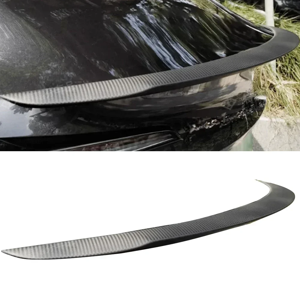 Dry Carbon Fiber Cover for Tesla Model 3 Highland 2023 2024 Rear Spoiler Bumper Lip Trunk Wing Boot Spoiler Body Kits P Style