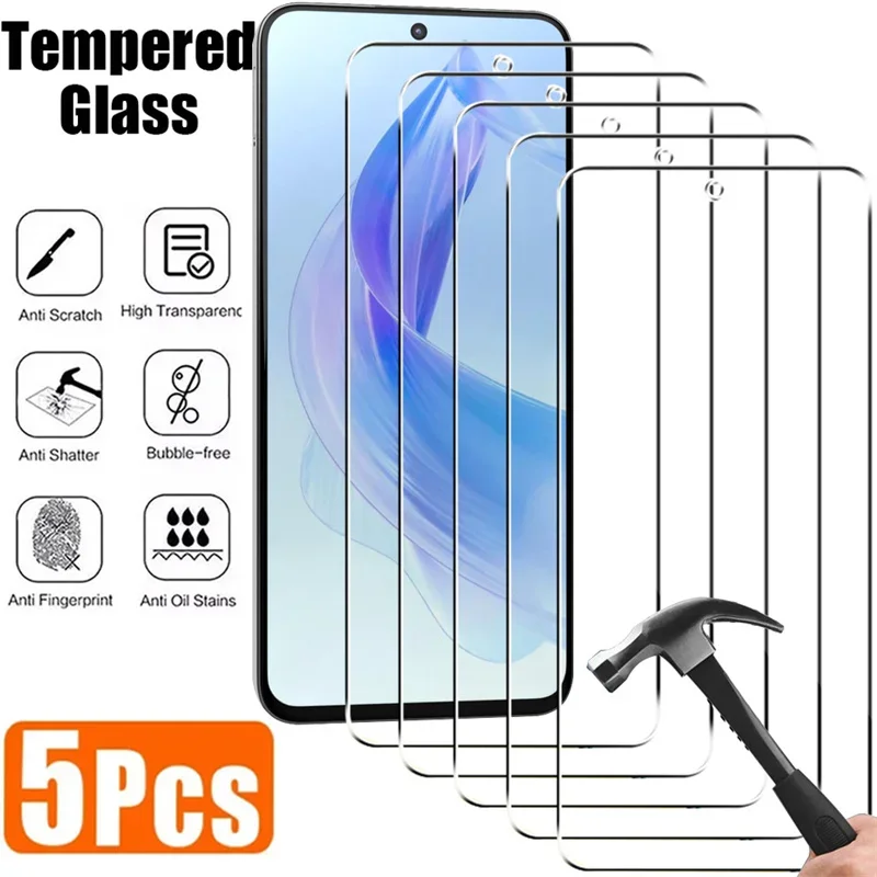 

5PCS HD Full Cover Tempered Glass For Honor 90 400 200 Lite Magic 7 9H Clear Screen Protector For Honor X8B X7B X7A Phone Glass