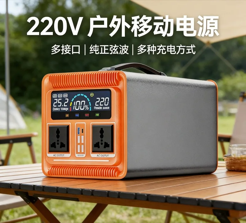 Outdoor Camping Portable Power Station 220V Solar Energy Storage Battery Emergency Home Backup Supply