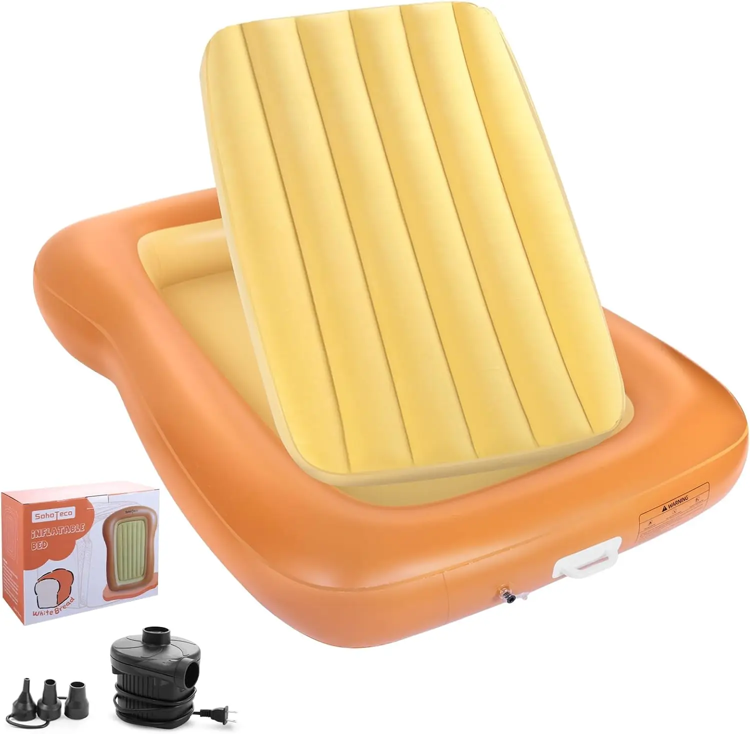 

Inflatable Toddler Travel Bed With Safety Bumpers, Portable Kids Air Mattr With High-Speed Electric Pump, For Travel Or Home