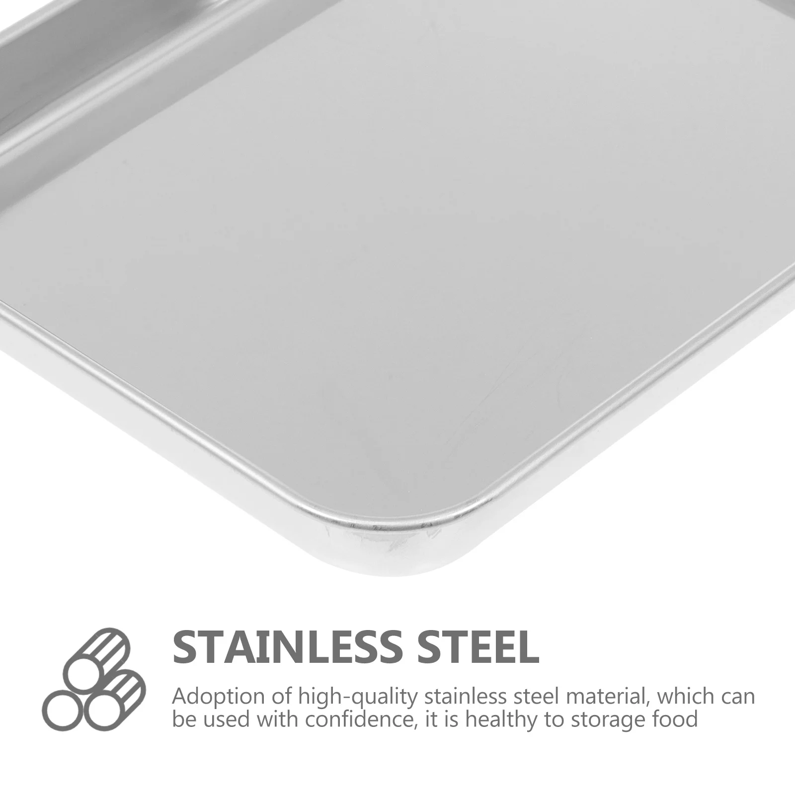 

Square Design Stainless Steel Food Plate Storage Tray Barbecue Party Salad Pasta Serving Tray Kitchen Essentials