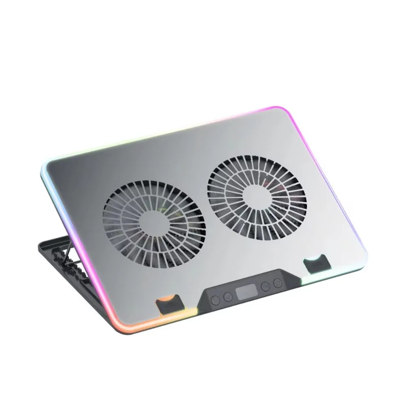 Imagem -06 - Exibição de Temperatura hd Rgb Gaming Laptop Air-cooler Suporte de Refrigeração Suporte para Notebook com Ventiladores Terno para 1117 Suporte para Laptop F36