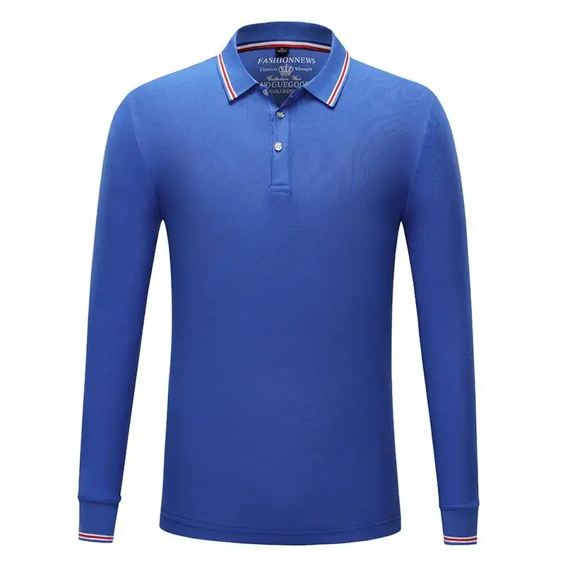 Lente Herfst 230g Katoenen poloshirt met lange mouwen Print Logo Geborduurde naam Heren Dames Design Custom Company Group Top