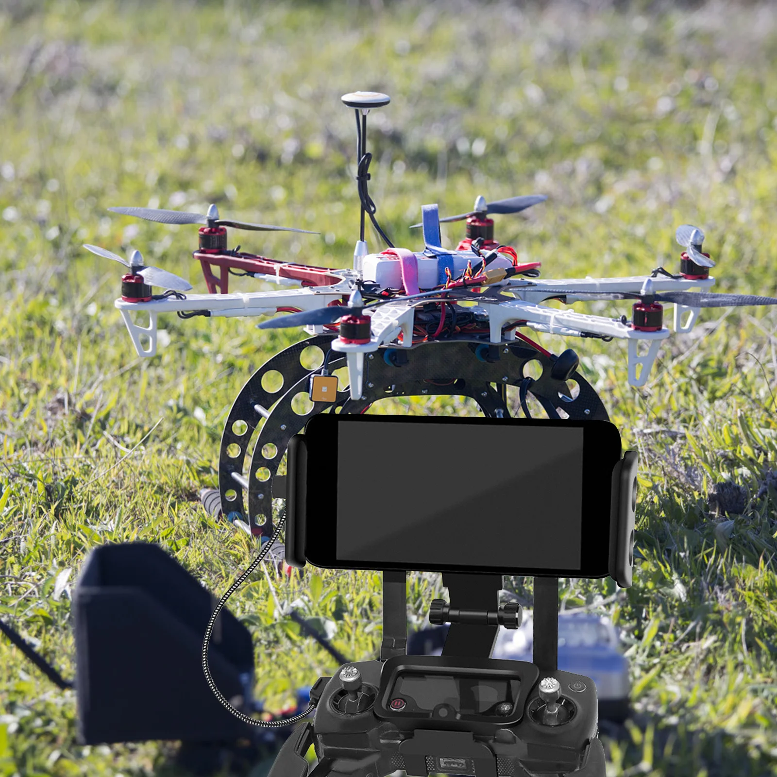 

Phone Tablet Bracket Holder Black Foldable 360 Degree Rotation Neck Strap Compatible for Mavic Pro Air Spark Extender Stand