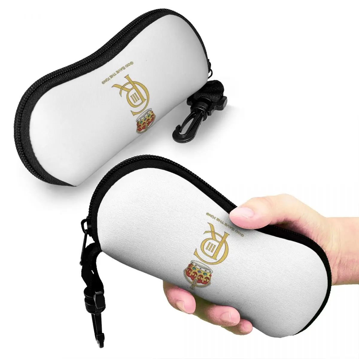 

Charles III Royal Cypher, King Charles III, Charles Rex Shell Glasses Case Portable Sunglasses Box Women Men Soft Eyeglass Bag