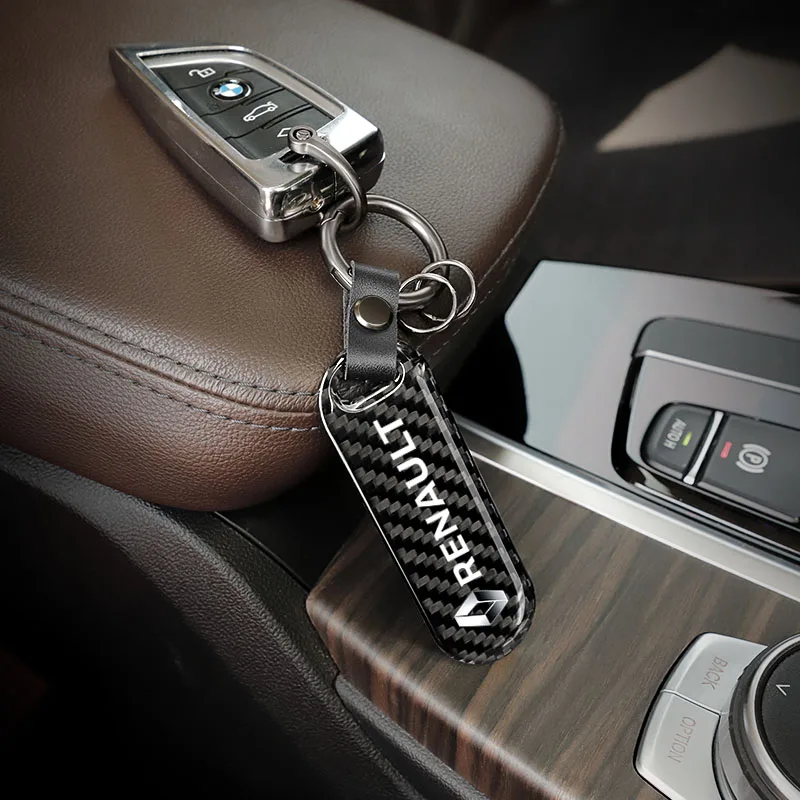 سلسلة مفاتيح السيارة من ألياف الكربون سبائك الزنك مفتاح سلسلة حلقة لرينو كليو كوليوس ميجان اسبيس QM6 كادجار كابتور ذات المناظر الطبيعية الخلابة زو فلوينس