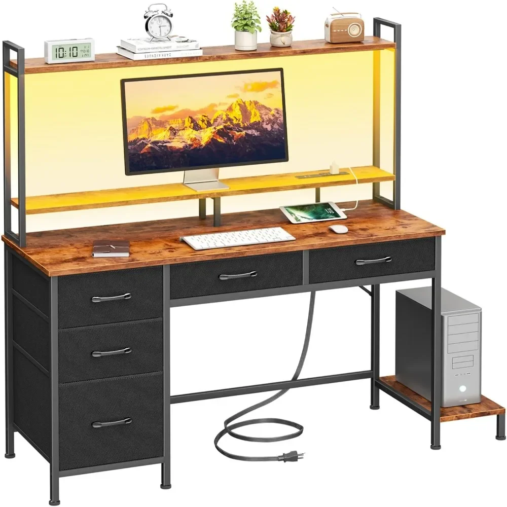 Vendez bien "bureau de jeu ergonomique avec rangement et éclairage pour le bureau à domicile"