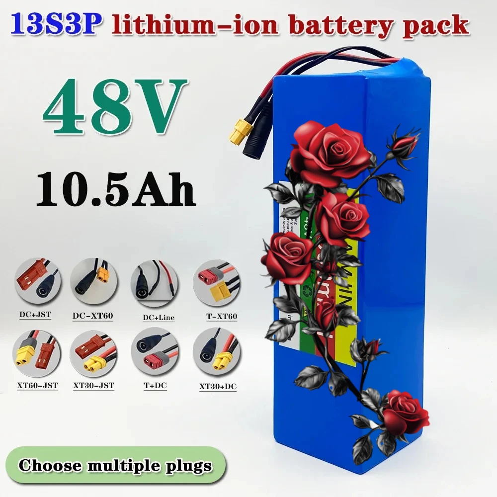 13S3P 48V 10500mAh Lithium ion Battery Pack with BMS for Scooters, Bicycles, etc