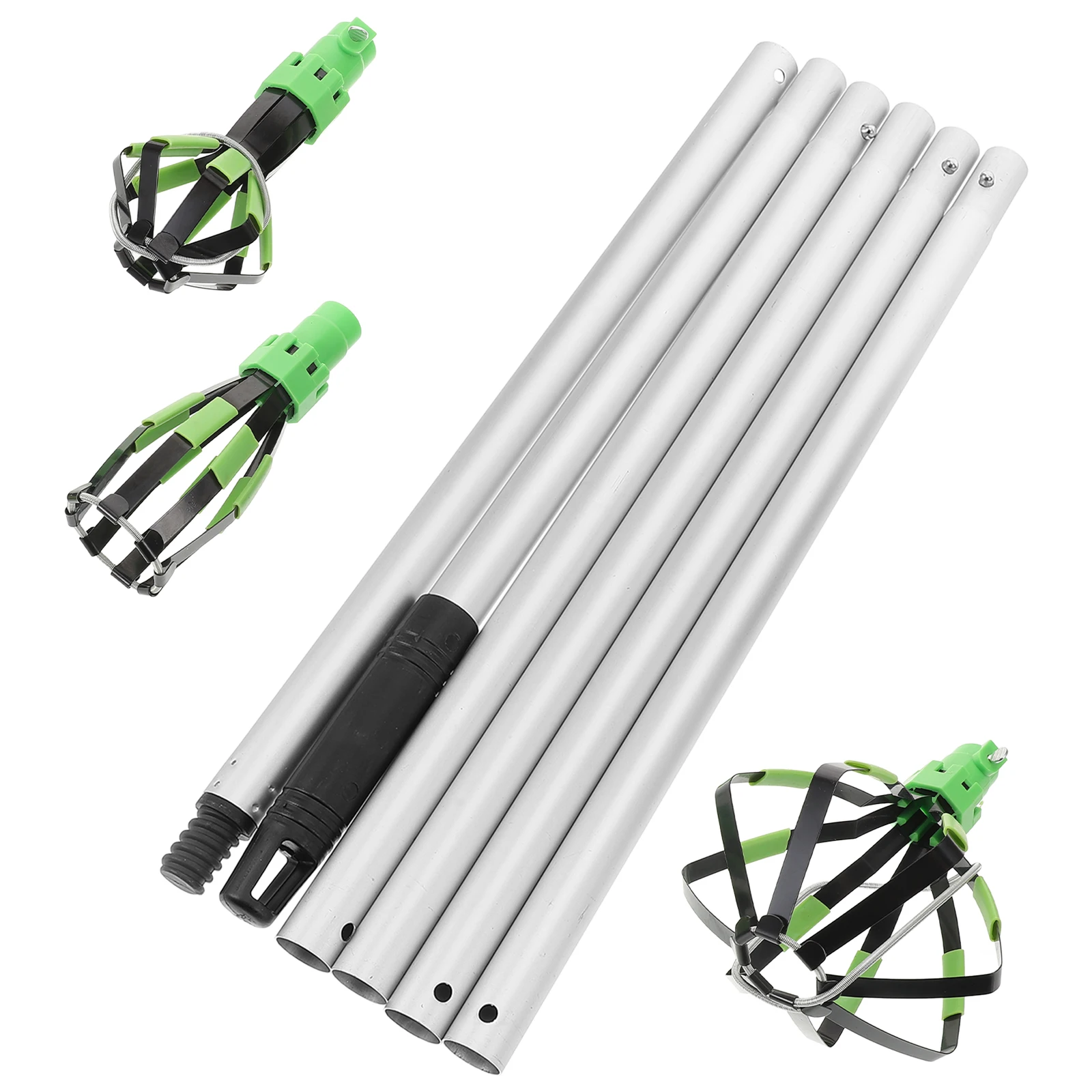 

1 set Telescopic Light Bulb Changer Green Steel Extendable Tool for High Ceilings LED Flood Bulbs Easy Maintenance Compatible