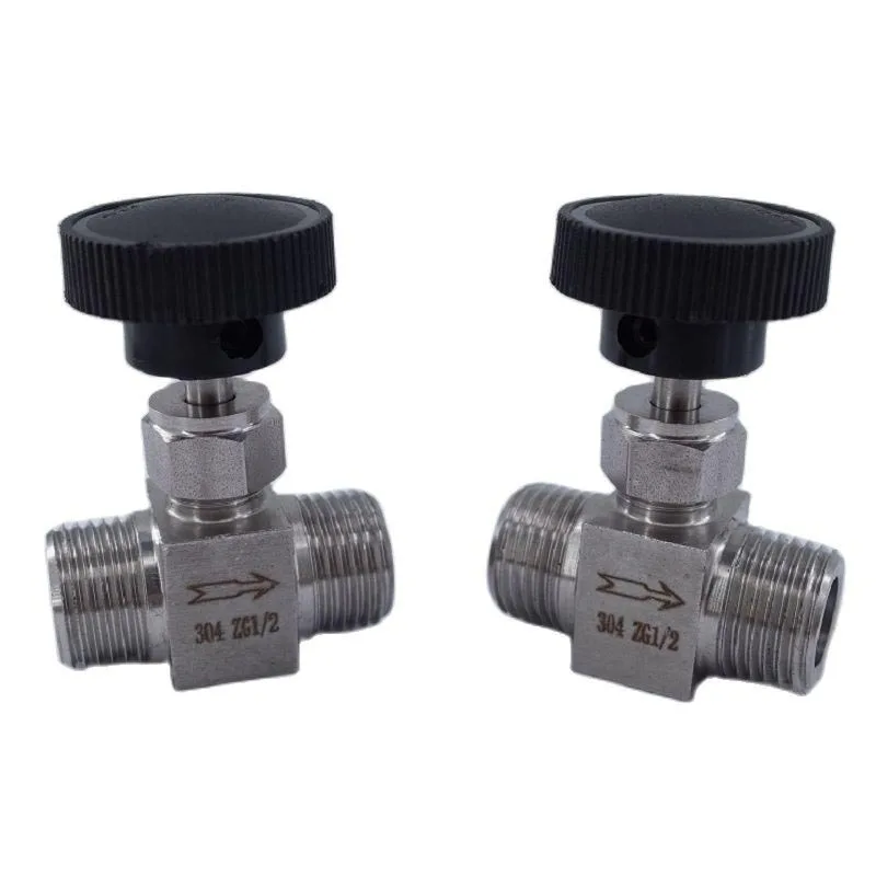 Free ship Adjustable Needle valve 1/8 1/4 3/8 1/2 male thread stainless steel 304 Flow Control crane Straight needle valve