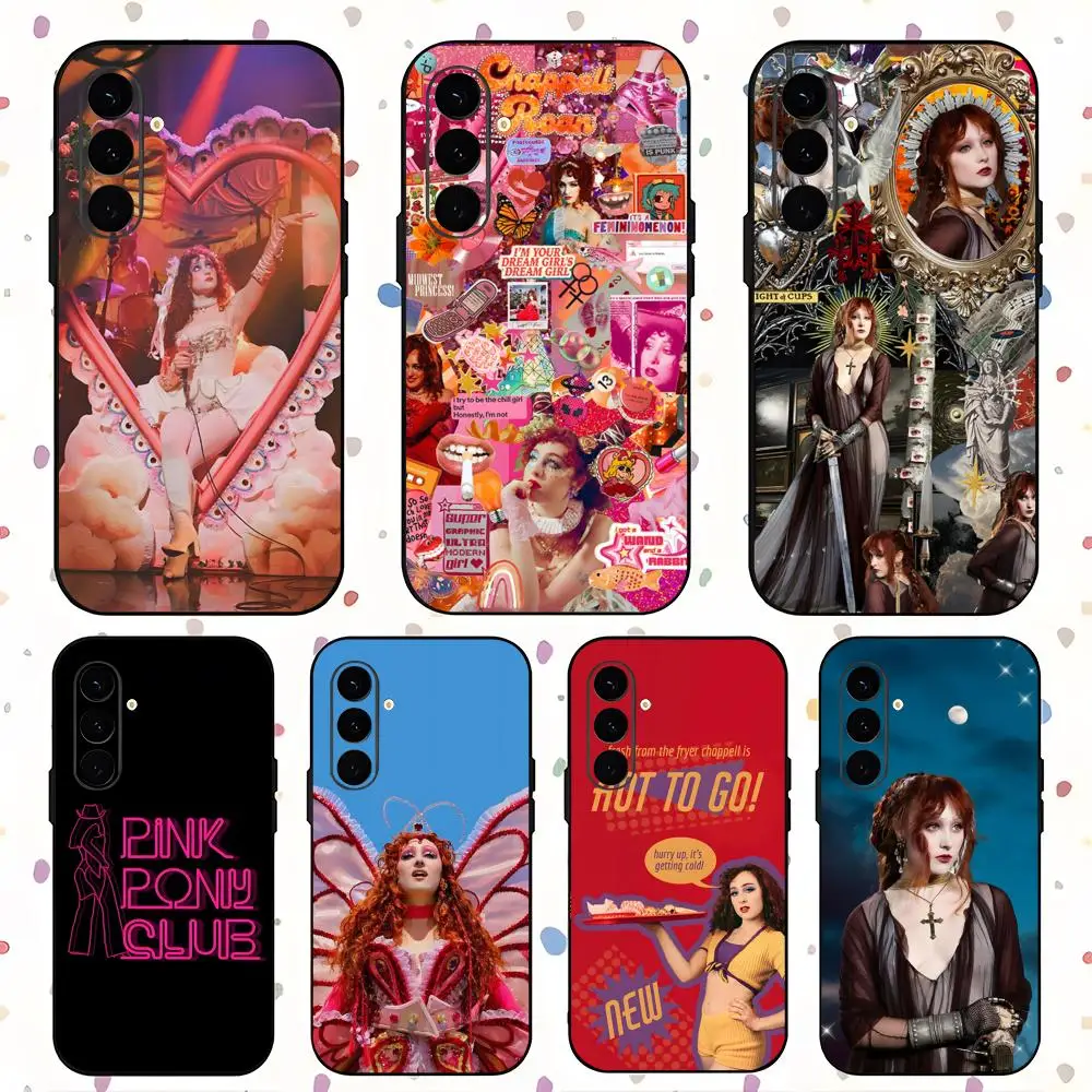 C-Chappell Roan Популярный чехол для телефона со звездами для Samsung Galaxy S25 S24 S23 S22 S21 S20 Plus Ultra Note20 Мягкий черный