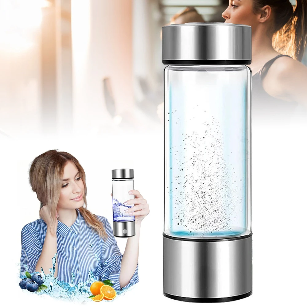 Generatore di acqua idrogenata, dispositivo portatile per la produzione di acqua idrogenata, ideale per lo sport, i viaggi, l’uso domestico, la palestra, l’ufficio e i viaggi.