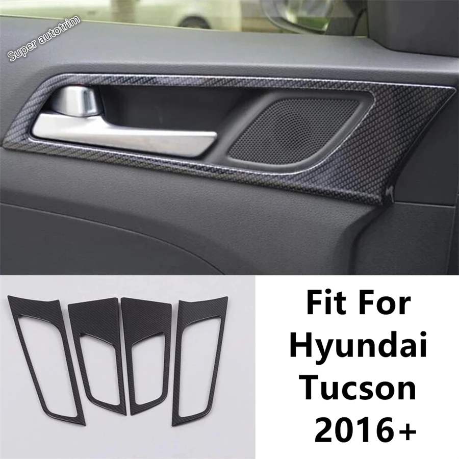 

Car Inner Door Handle Bowl Frame Decoration Cover Trim For Hyundai Tucson 2016 2017 2018 2019 2020 ABS Carbon Fiber Accessories