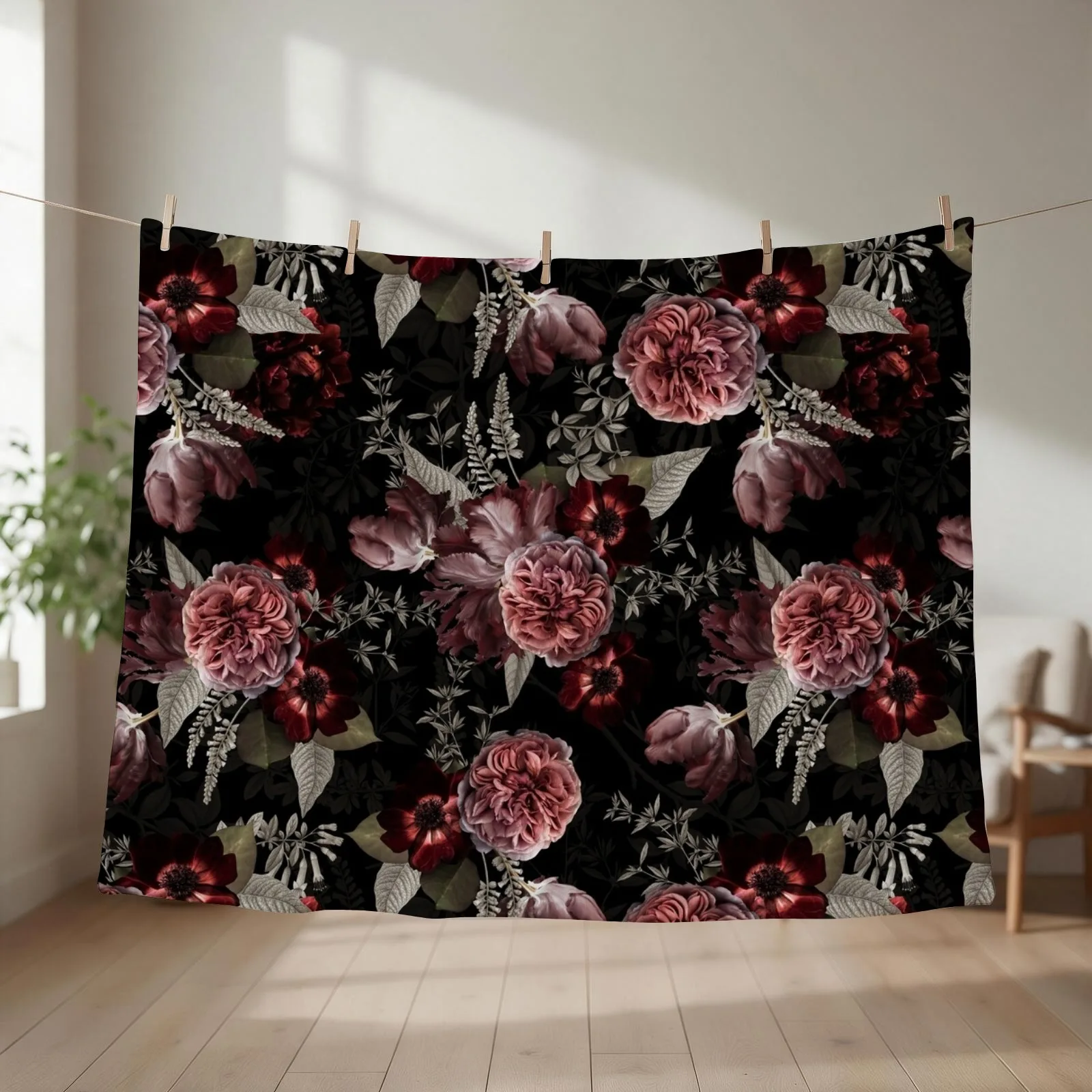 Dutch Vintage Roses And Tulips Pattern Throw Blanket Flannel decorative Baby For Baby Blankets