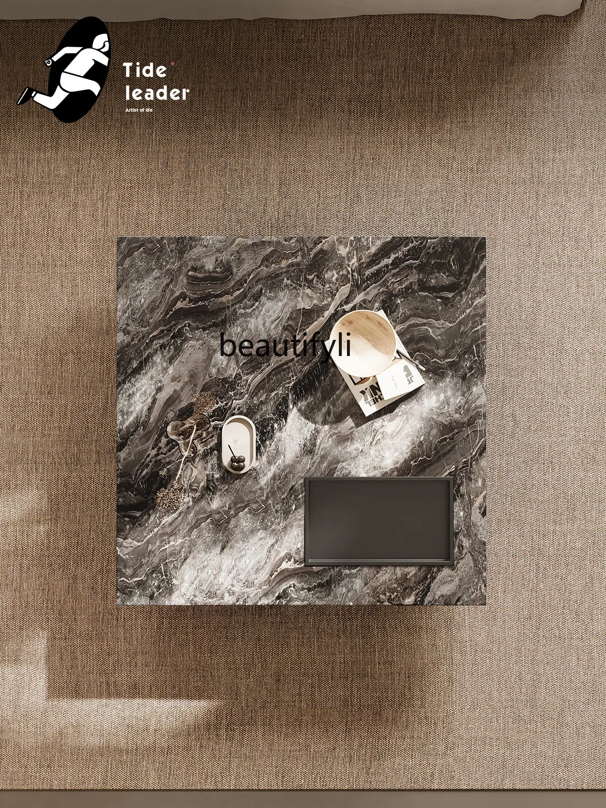 Simples moderno Slate Tea Table, High Sense Slate, Praça Coffee Table, pequeno apartamento, Designer