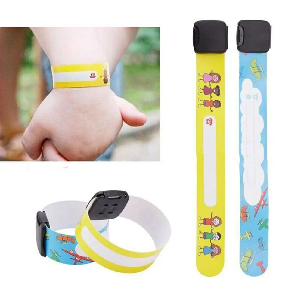 8Pcs/Lot Identity Kids Bracelet Waterproof Adjustable Safety ID Wristband for Children Travel Outdoor Anti-lost Wrist Strap