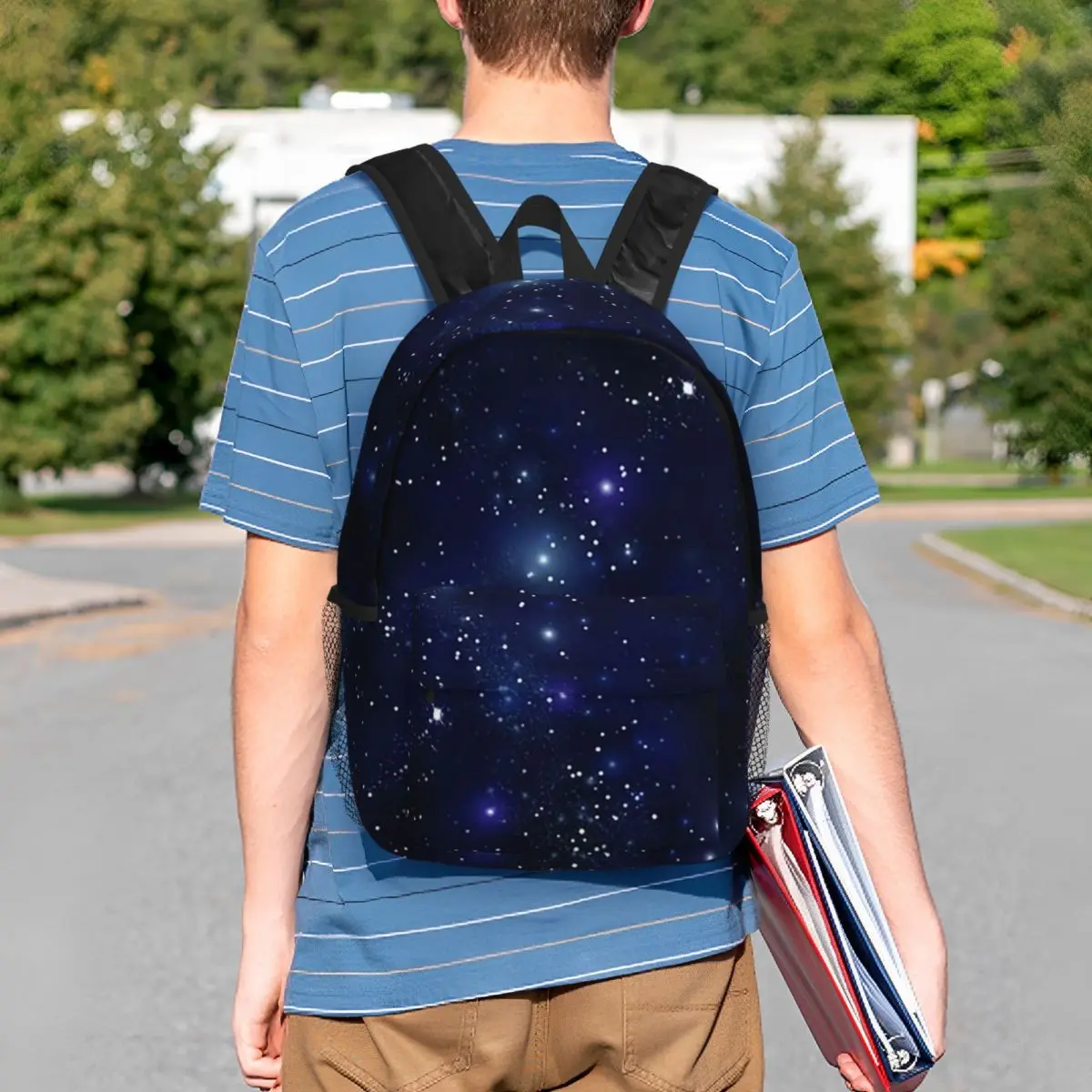 Constellation Star Clusters Galaxies Print Halloween Backpack Student Boys Girls BookBag Men Women School Bag Shoulder Bags