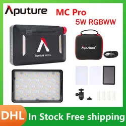 Aputure MC Pro 5W RGBWW Mini Pocket Video Light,2000K-10000K,TLCI/CRI 96+,Sidus Link App Control with Case for Streaming Studio