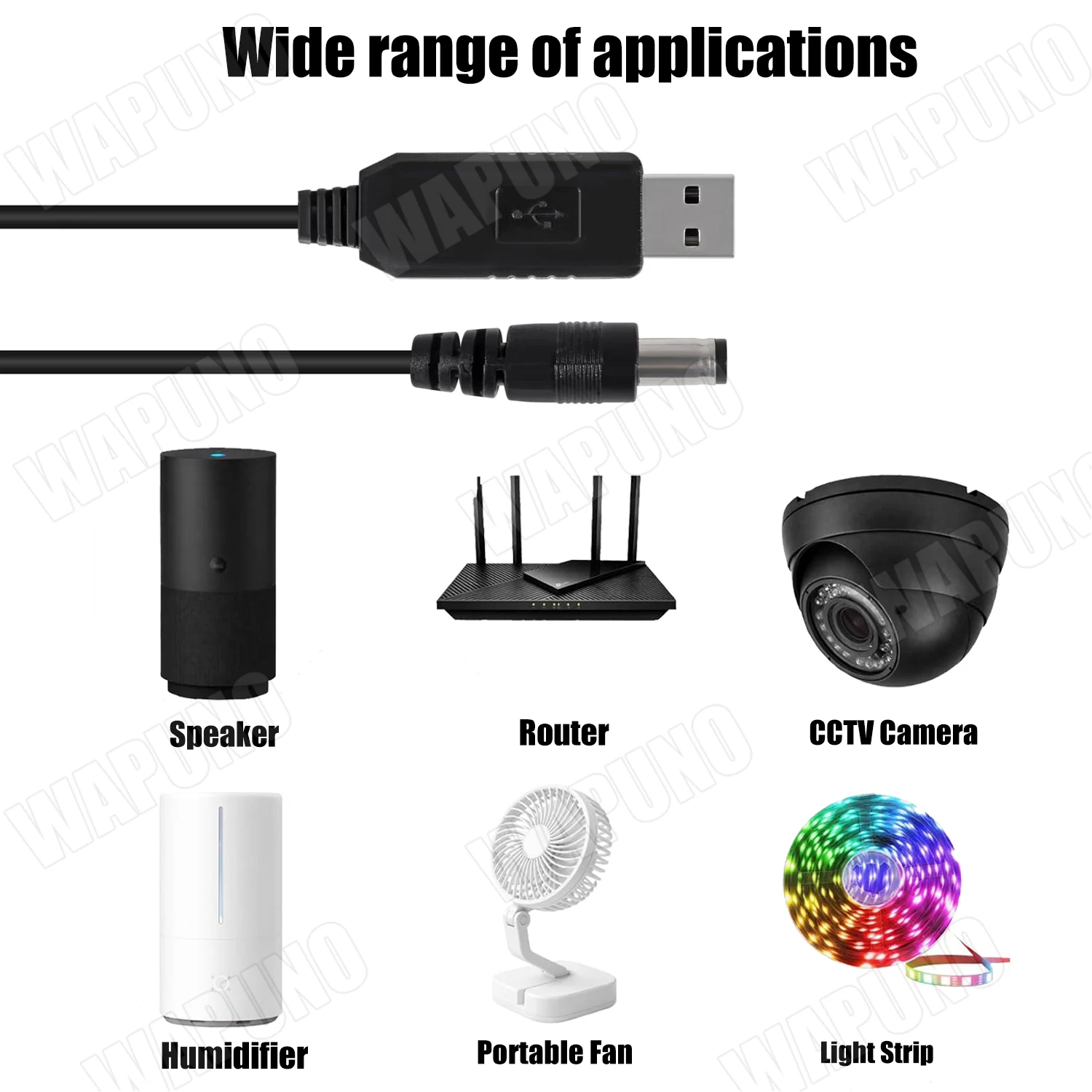 5V USB to 9V 12V DC Boost Cable 5.5x2.1mm Converter Adapter Cord for CCTV Security Camera DVR NVR Monitoring System view 5