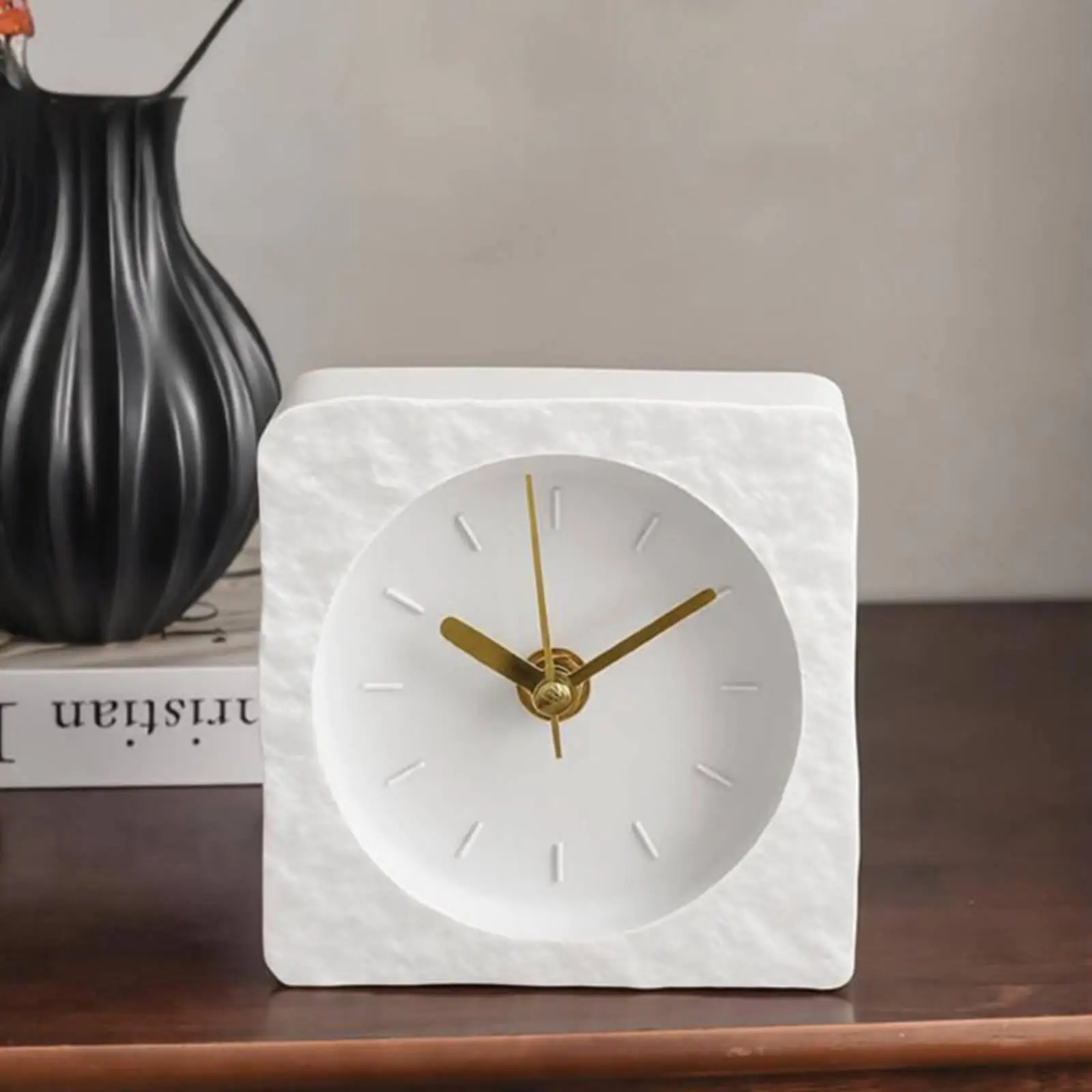 Clean Refined Desk Clock for Workspace Study Room Decorative Table Clock with Soft Finish Modern Interior Accent