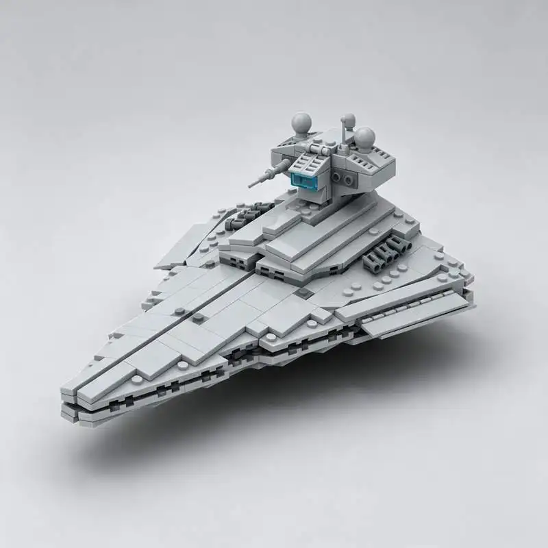 625PCS Gray Space Cruiser Building Blocks Futuristic Command Ship Model DIY Assembly Toy Detailed Display Collection Gifts Toy