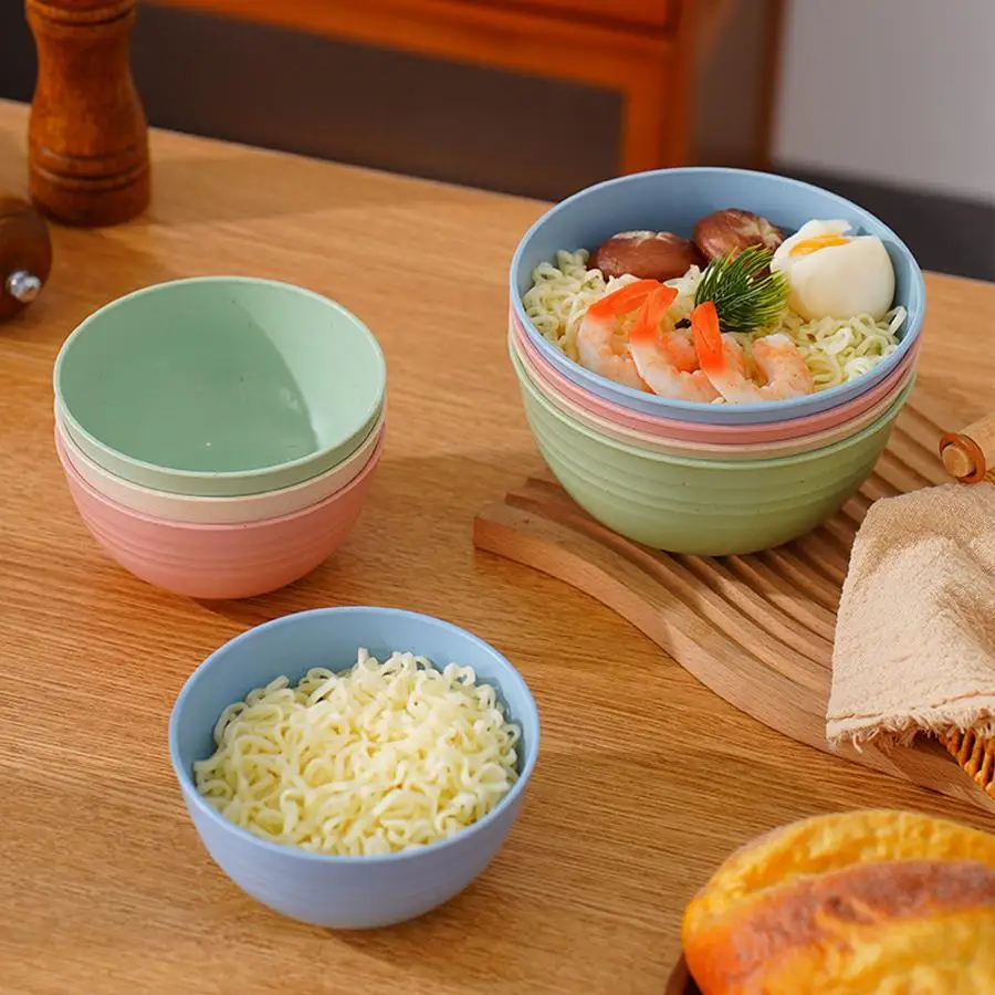 Kids Kids Wheat Straw Bowl Set Eco Friendly Tableware For Ramen Soup Cereal Salad Breakfast Food Container Children Family Dining - Aliexpress Deal