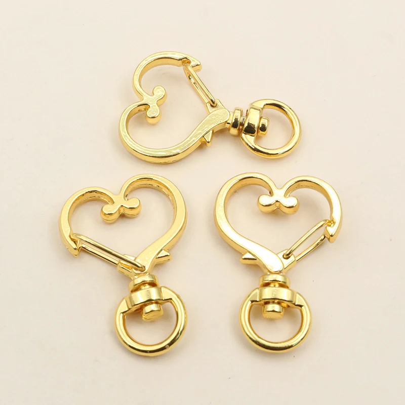 10pcs 35x24mm Heart Snap Hook Trigger Lobaster Clasp Clips Buckles For Keychain DIY Jewelry Making Accessories Findings