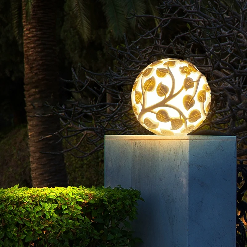 *IP65 Waterproof Outdoor Solar Bollard Light with Artificial Stone Finish 3000K Color Temperature for Garden Wall Pillar Lightin