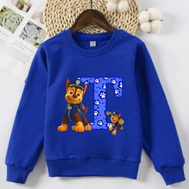 PAW Patrols Kids Anime Printed Sweatshirt Chase Boy Cartoon Cute Tops Autumn Long Sleeve Clothing Children Casual Pullover Gifts