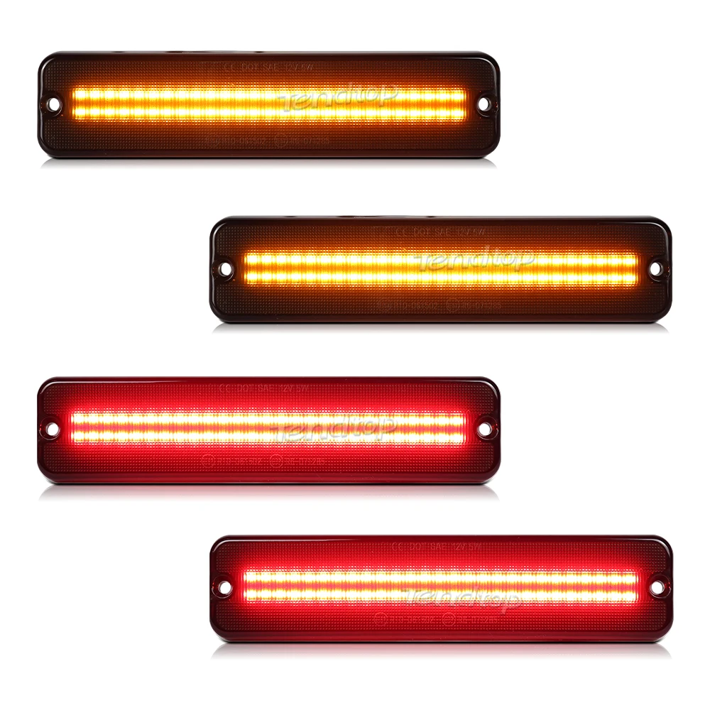 4pcs For Jeep Cherokee SJ,Wagoneer,Grand Wagoneer,J10 J20 Pickup,CJ5 CJ6 CJ7,Scrambler CJ8 White/Amber&Red LED Side Marker Light