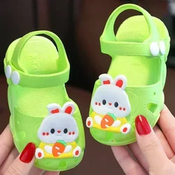 Sandali coniglio cartone animato scarpe estive per neonate casa sandalo antiscivolo per bambina suola morbida scarpe da spiaggia per bambini